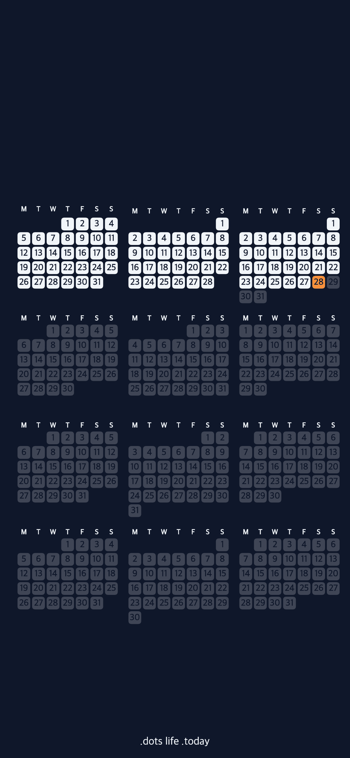 LifeDots habit tracker wallpaper preview w6 for iPhone lock screen