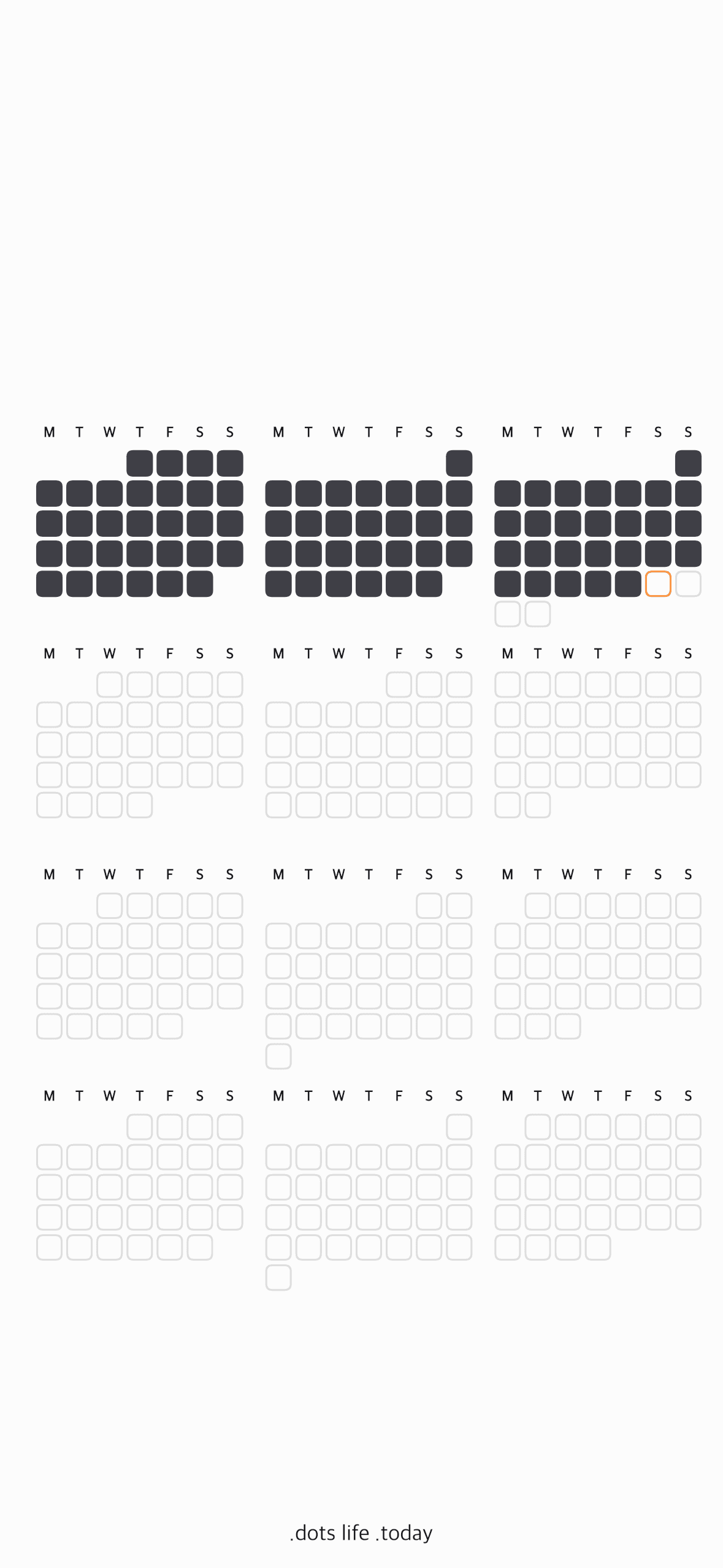 LifeDots habit tracker wallpaper preview w7 for iPhone lock screen